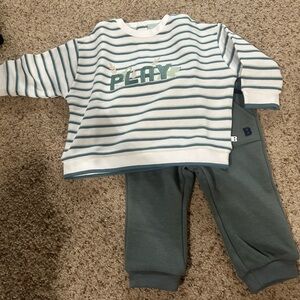 *From France* Striped Play Sweatshirt and Pants Set